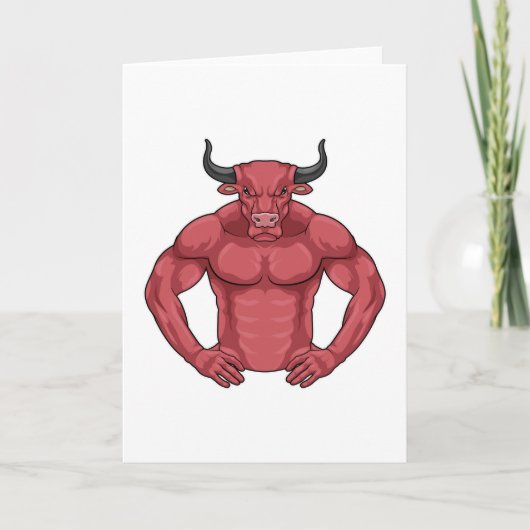 Stier als Bodybuilder extrem Karte (Vorderseite)