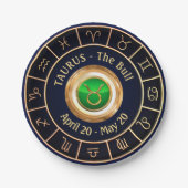 Stier-astrologisches Symbol Pappteller (Vorderseite)