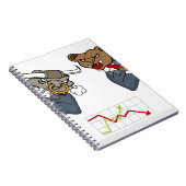 Stier-Bärn-Kampf-Börse-Cartoon Notizblock (Rechte Seite)
