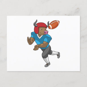 Stier bei Football-Sportarten Postkarte