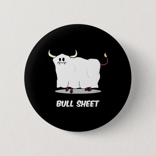 Stier Blatt Geist Lustiges Halloween Button (Vorderseite)