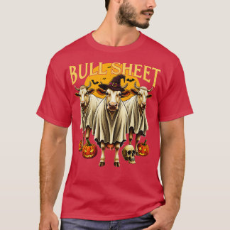Stier Blatt Lustige Kuh Halloween Geist T-Shirt
