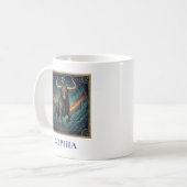 Stier Blau Himmelssternzeichen Kaffeetasse (Vorderseite Links)