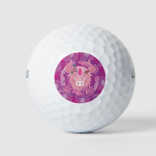 Stier Blüte des Lebens Golfball (Vorderseite)