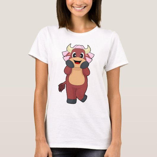 Stier Braut Schleier Hochzeit T-Shirt (Vorderseite)