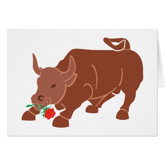 Stier bull Rose Karte