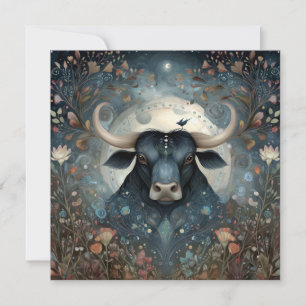 Stier Bull Zodiac Astrologie Mystischer Geburtstag Karte