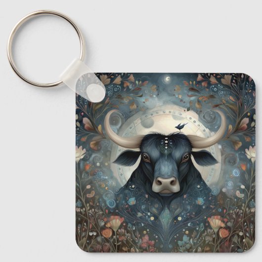 Stier Bull Zodiac Astrologie Mystischer Geburtstag Schlüsselanhänger (Vorderseite)