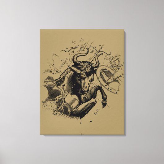 Stier Constellation Hevelius 1690 Gravur Leinwanddruck (Vorderseite)