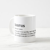 Stier Definition Ästhetik Astrologie Geschenk Kaffeetasse (Vorderseite Links)
