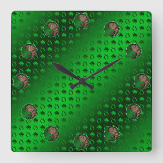 Stier der Bulle Quadratische Wanduhr
