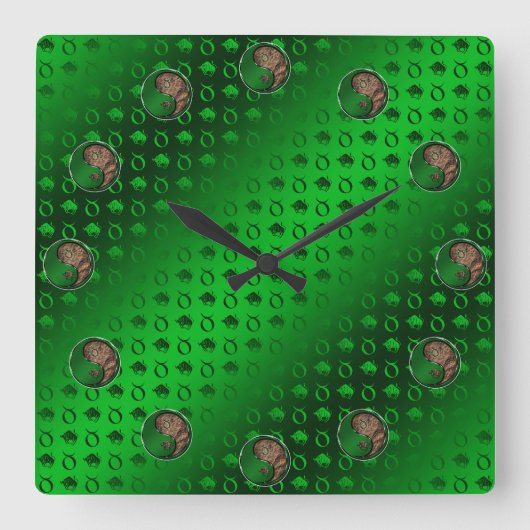 Stier der Bulle Quadratische Wanduhr (Vorderseite)