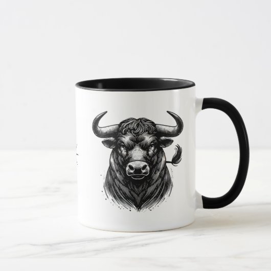 Stier Der Bulle Zodiac Astrologie Geschenk Tasse (Rechts)