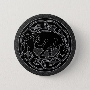 Stier des Wohlstandes - keltischer Button
