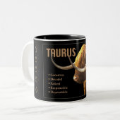 Stier die Stier-Tierkreis-Tasse mit Eigenschaften Zweifarbige Tasse (Vorderseite Links)