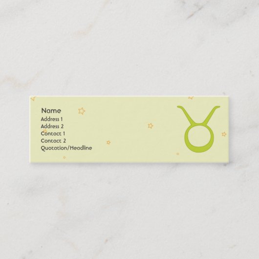 Stier - dünn mini visitenkarte (Vorderseite)