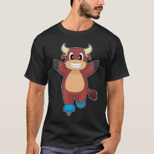 Stier Eislaufen Schlittschuhe Wintersport T-Shirt