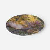 Stier-Elch-Herbst-Holz Pappteller (Schrägansicht)