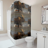 Stier-Elch-Spritzen Duschvorhang (Beispiel)