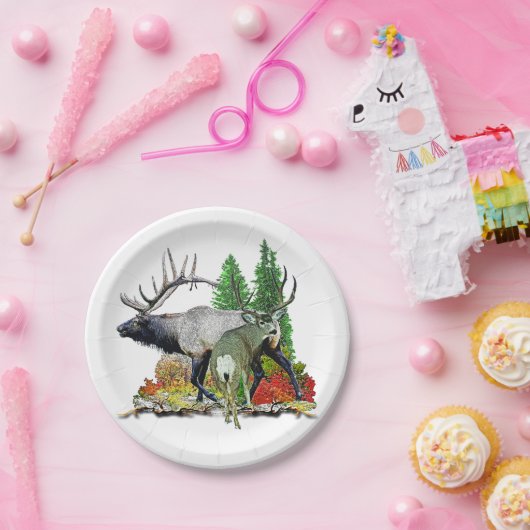 Stier-Elchdollarrotwild Pappteller (Party)