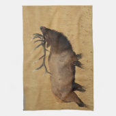 Stier-Elche mit gehen zurück voran Handtuch (Vertikal)