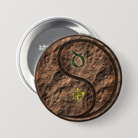 Stier & Erde Affe Button (Vorne & Hinten)