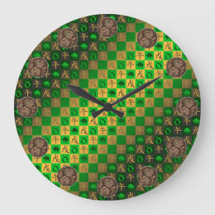 Stier & Erde Pferd Große Wanduhr