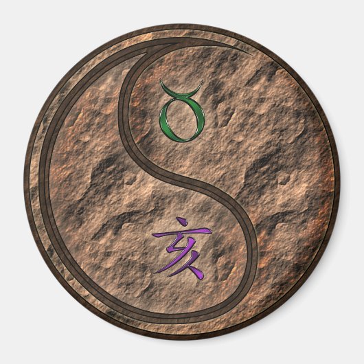 Stier & Erde Schwein Magnet (Vorne)