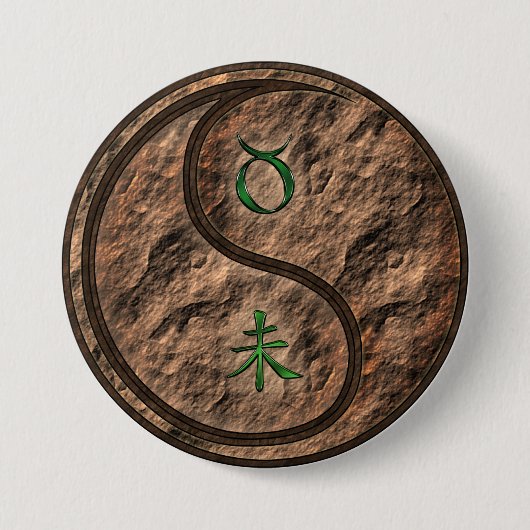 Stier & Erde Ziege Button (Vorderseite)