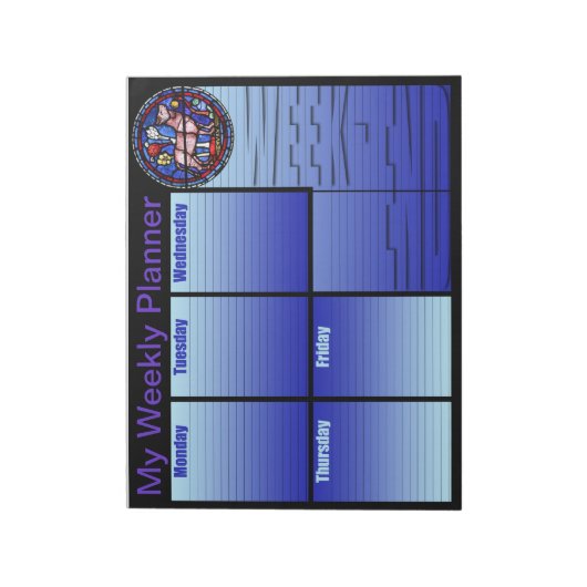 Stier festes Glas - Wochenplaner - Notepad Notizblock (Rotiert)