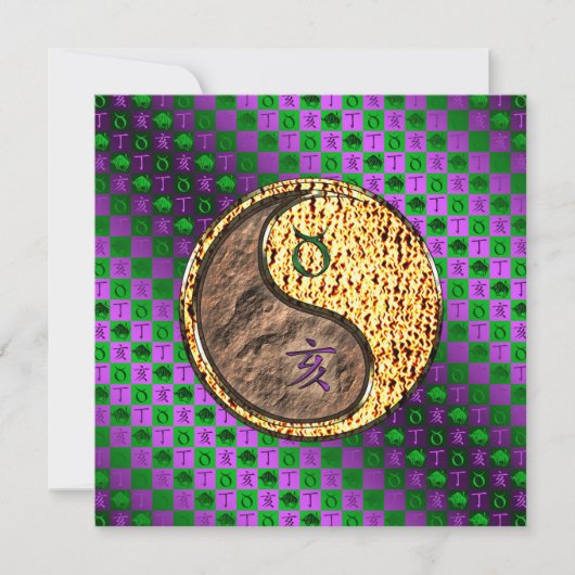 Stier & Feuer-Schwein Karte (Vorderseite)