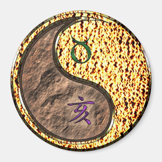 Stier & Feuer-Schwein Magnet (Vorne)