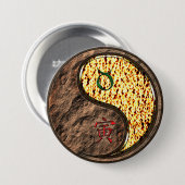 Stier & Feuer Tiger Button (Vorne & Hinten)
