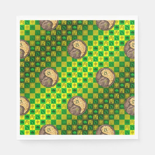 Stier & Feueraffe Serviette (Vorderseite)
