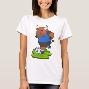 Stier Fußballspieler Fußball Sport T-Shirt
