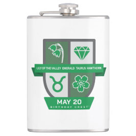 Stier-Geburtstags-Emblem™ für 1.-20. Mai Flachmann