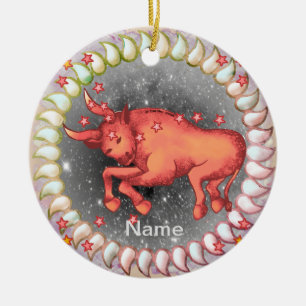 Stier-Geburtstags-Ornamente Keramik Ornament