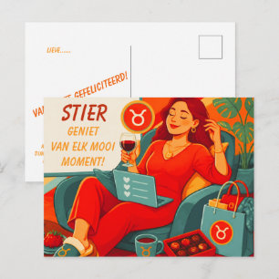 Stier-Geburtstagskarte für [sie] zum Spielen Postkarte