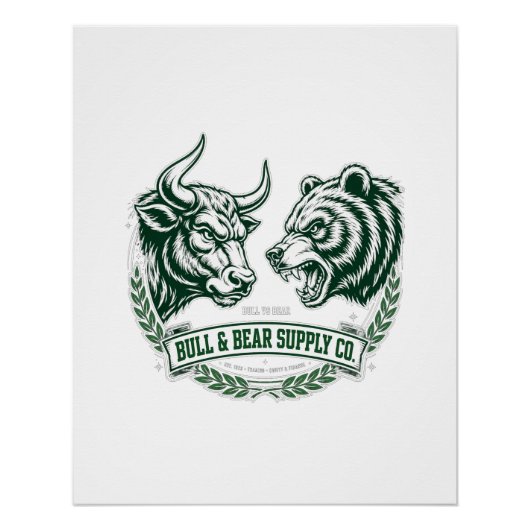 Stier gegen Bär Showdown — Trader Poster (Vorderseite)