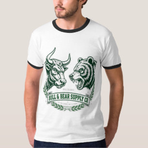 Stier gegen Bär Showdown — Trader Ringer T-Shirt