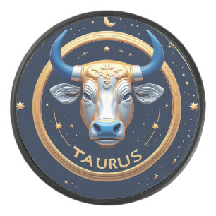 ♉ Stier Goldener Bulle Hockey Puck Sternzeichen Ge