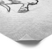 Stier - Grafische Zeichnung Poster (Ecke)