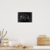 Stier - Grafische Zeichnung Poster (Küche)