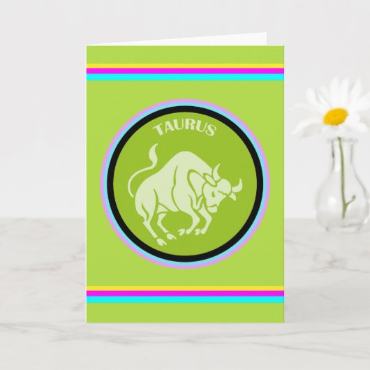 Stier Grußkarte Karte (Kleine Pflanze)