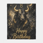 Stier Happy Birthday Sternzeichen Design Fleecedecke (Vorderseite)