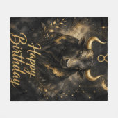 Stier Happy Birthday Sternzeichen Design Fleecedecke (Vorderseite (Horizontal))