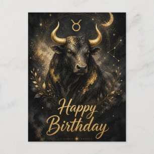 Stier Happy Birthday Sternzeichen Design Postkarte