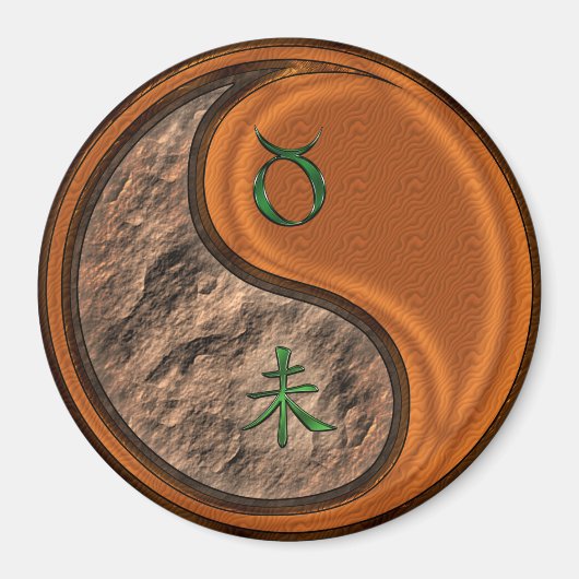 Stier & Holz Ziege Magnet (Vorne)