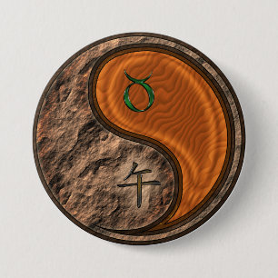 Stier & Holzpferd Button