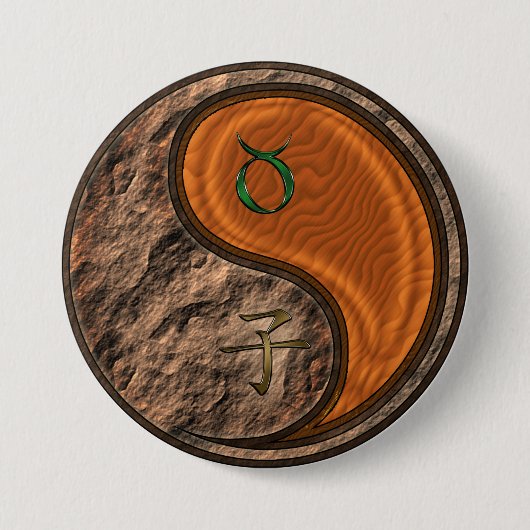 Stier & Holzratte Button (Vorderseite)